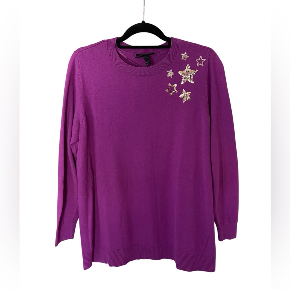 💖 5 for $25 💖 Purple Lane Bryant Sweater with Sequins Star Detail, size 14/16